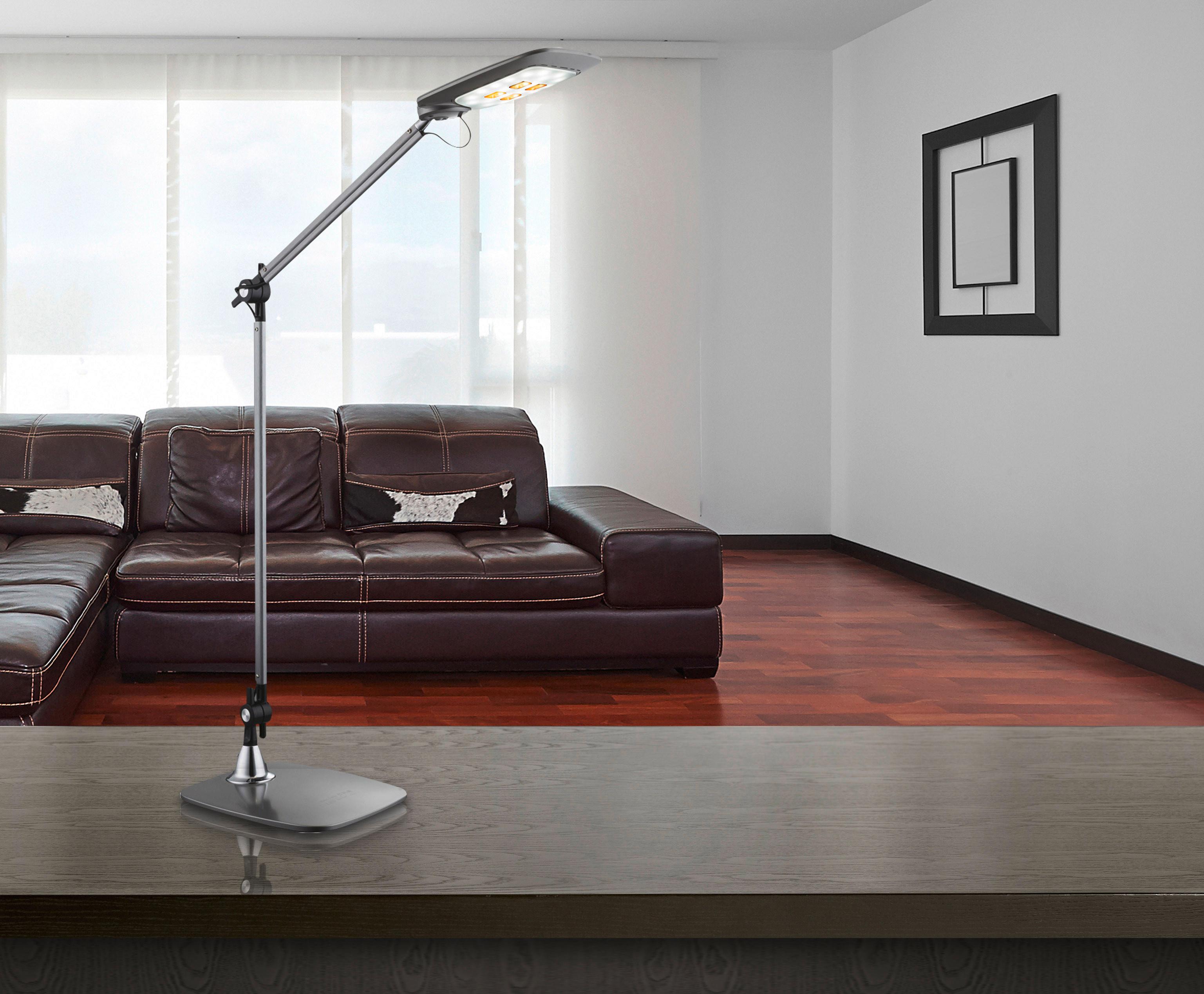 LED-Tischleuchte 58272 max. 10 Watt - Schwarz/Grau, Design, Kunststoff/Metall (49/17,9/96cm) - Globo