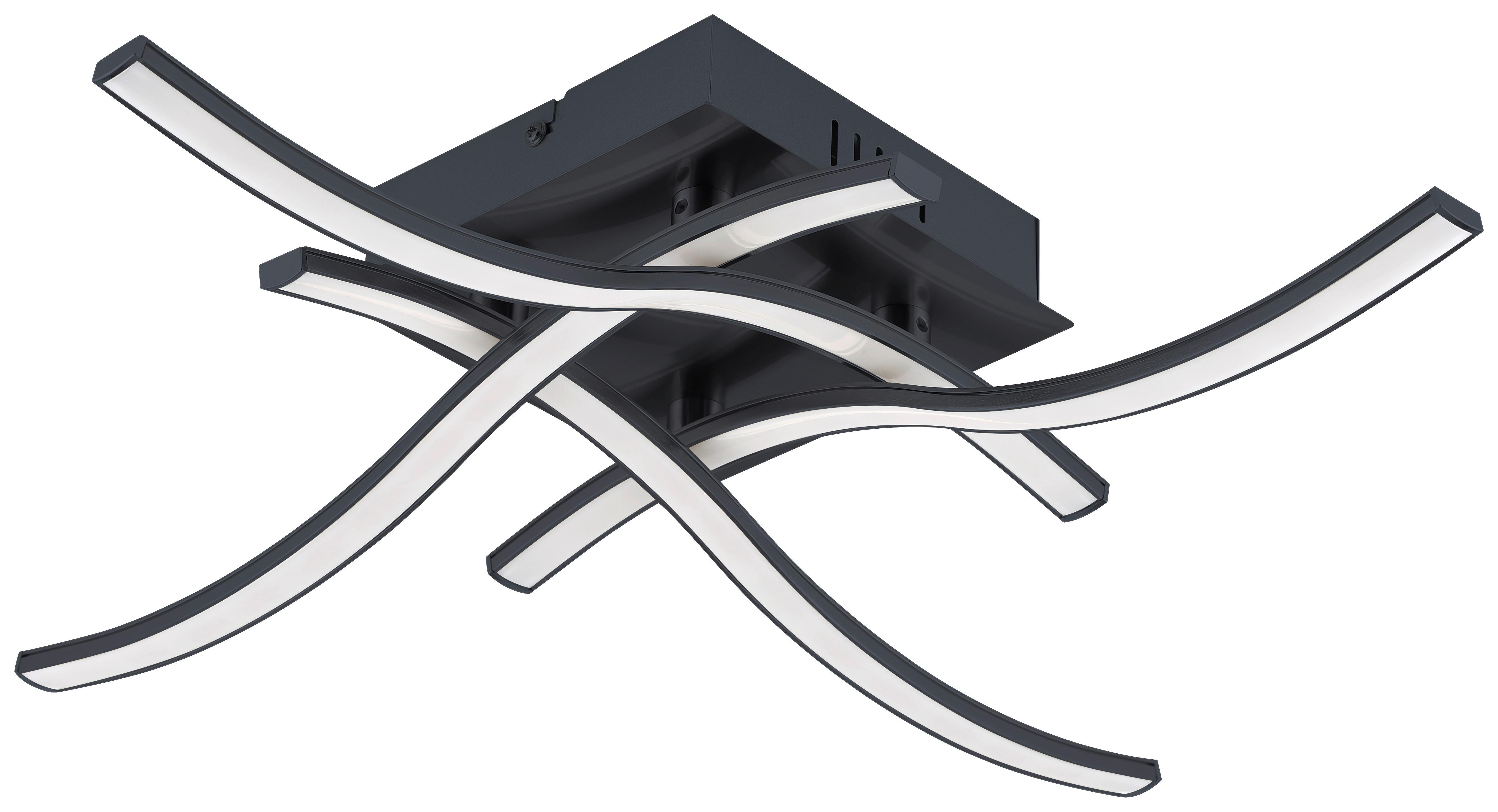 LAMPA SUFITOWA LED MANHATTAN II *SBN* - czarny/opal, Konventionell, tworzywo sztuczne/metal (47,5/47,5/9,5cm) - Novel