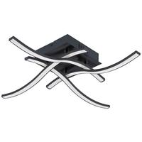 LAMPA SUFITOWA LED MANHATTAN II *SBN* - czarny/opal, Konventionell, tworzywo sztuczne/metal (47,5/47,5/9,5cm) - Novel