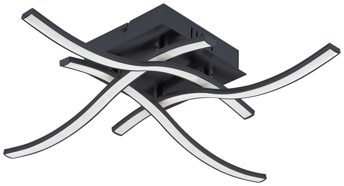 LAMPA SUFITOWA LED MANHATTAN II *SBN* - czarny/opal, Konventionell, tworzywo sztuczne/metal (47,5/47,5/9,5cm) - Novel