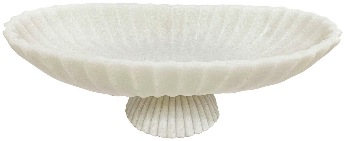 Tavă decorativă Tiare - alb, Modern, materiale naturale (36,5/19/11,7cm) - Mömax