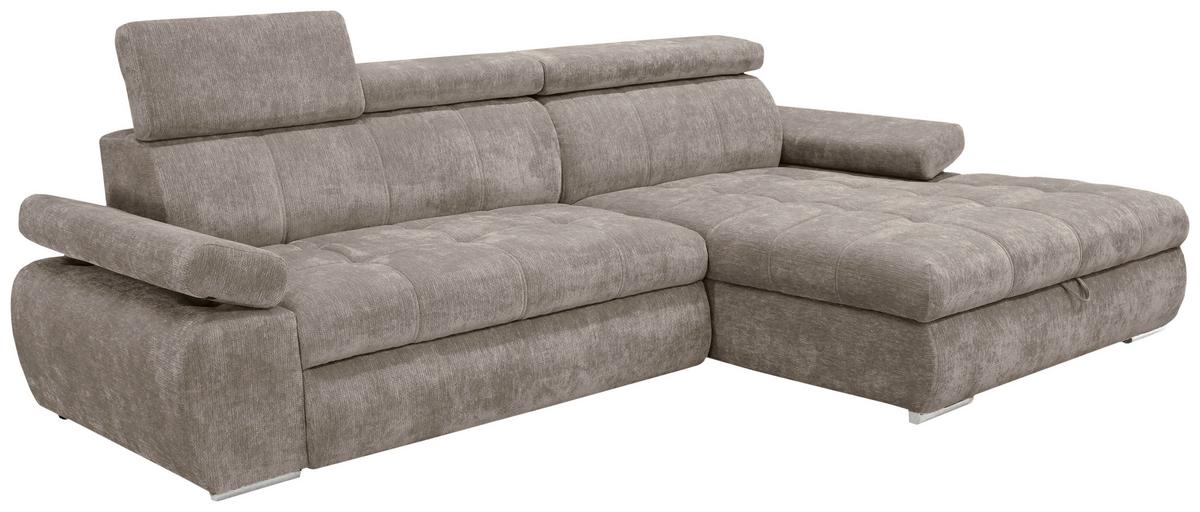 Kutna Garnitura Vegas - srebrne boje/taupe, Design, drvo/tekstil (294/173cm) - Modern Living