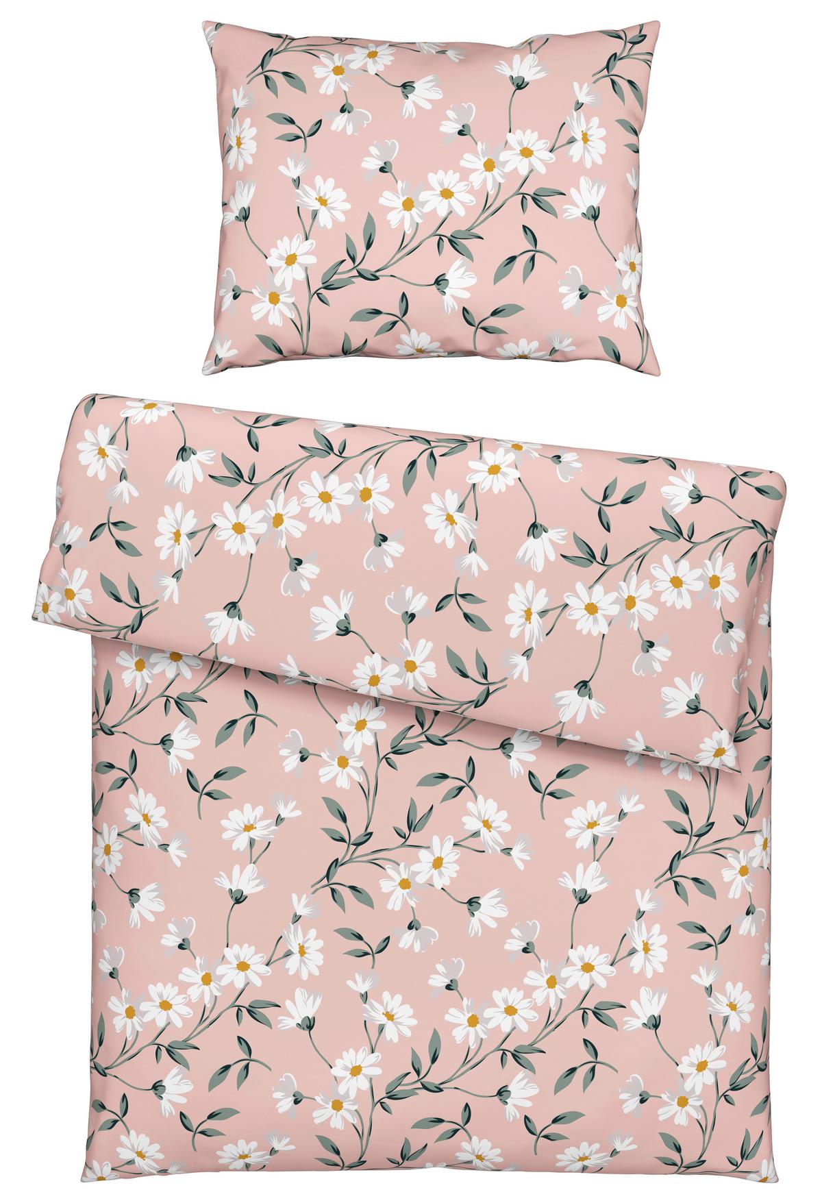 Ágyneműhuzat-garnitúra Daisy - rózsaszín/fehér, Konventionell, textil (140/200cm) - Modern Living