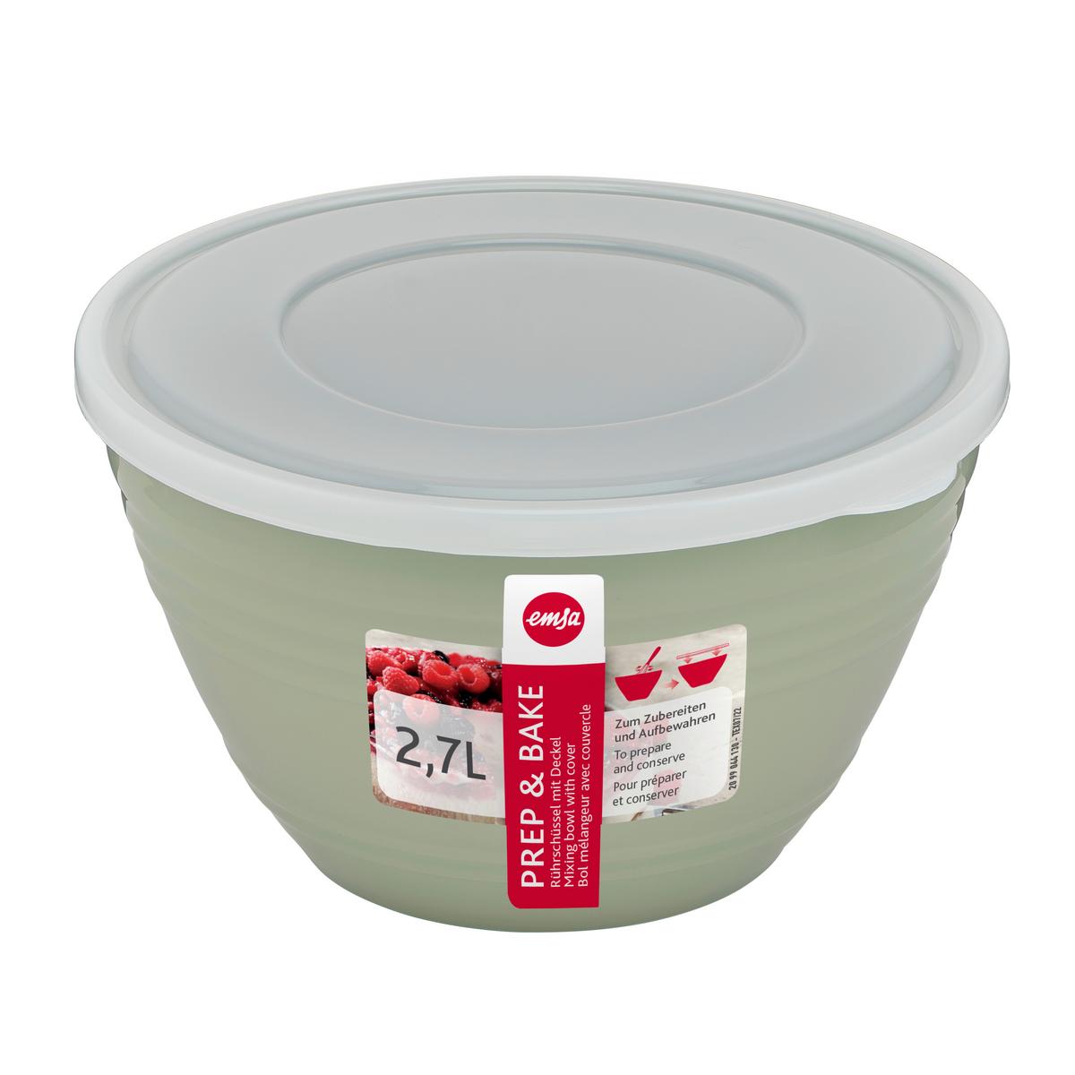 MISKA DO MIESZANIA K3252734 - szałwiowy, Basics, tworzywo sztuczne (21,4/12,6/22cm) - Emsa