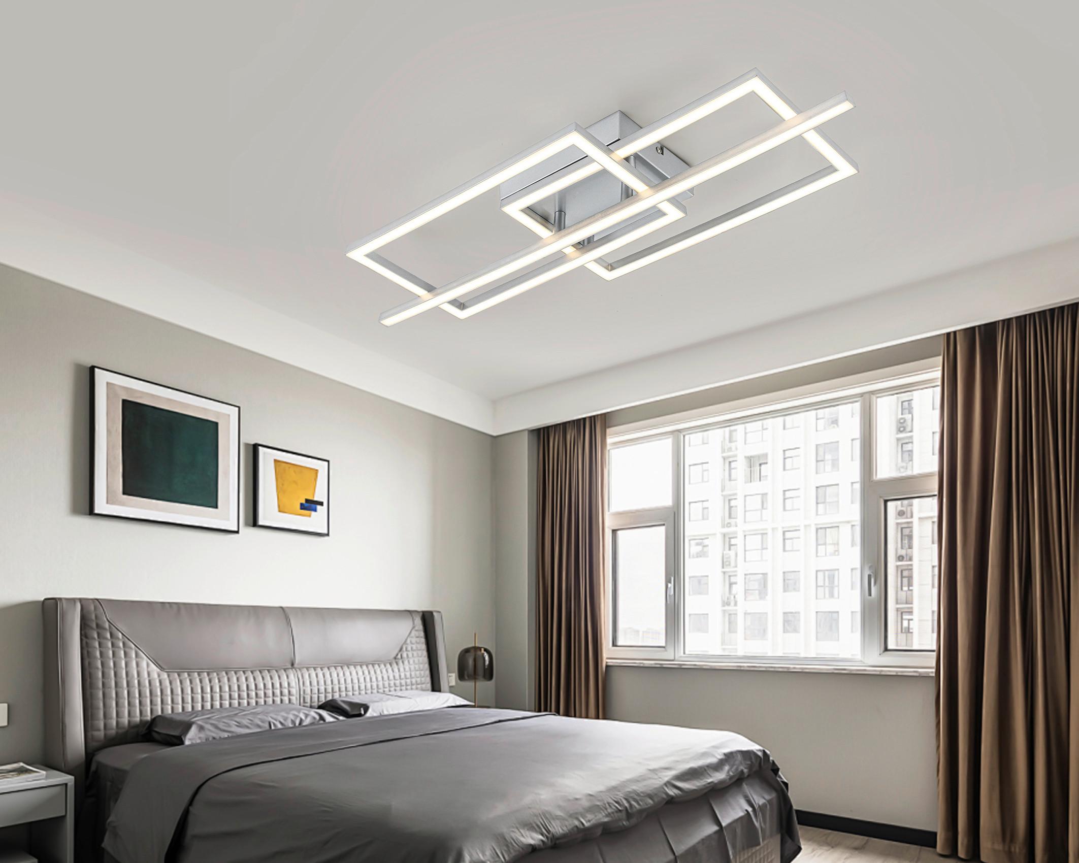 LED-Deckenleuchte Bioli Silberfarben max. 24 Watt - Chromfarben/Silberfarben, MODERN, Kunststoff/Metall (63/24,5/7,7cm) - Mömax