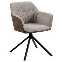 KRZESŁO Z PODŁOKIETNIKAMI PATTI - beżowy/czarny, Modern, metal/tkanina (58/81/60,5cm) - Mömax