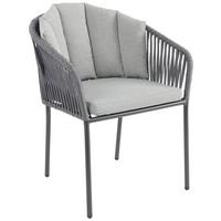 FOTEL OGRODOWY ZOE - jasnoszary/czarny, Modern, tworzywo sztuczne/metal (59/77,5/61cm) - Ambia Garden