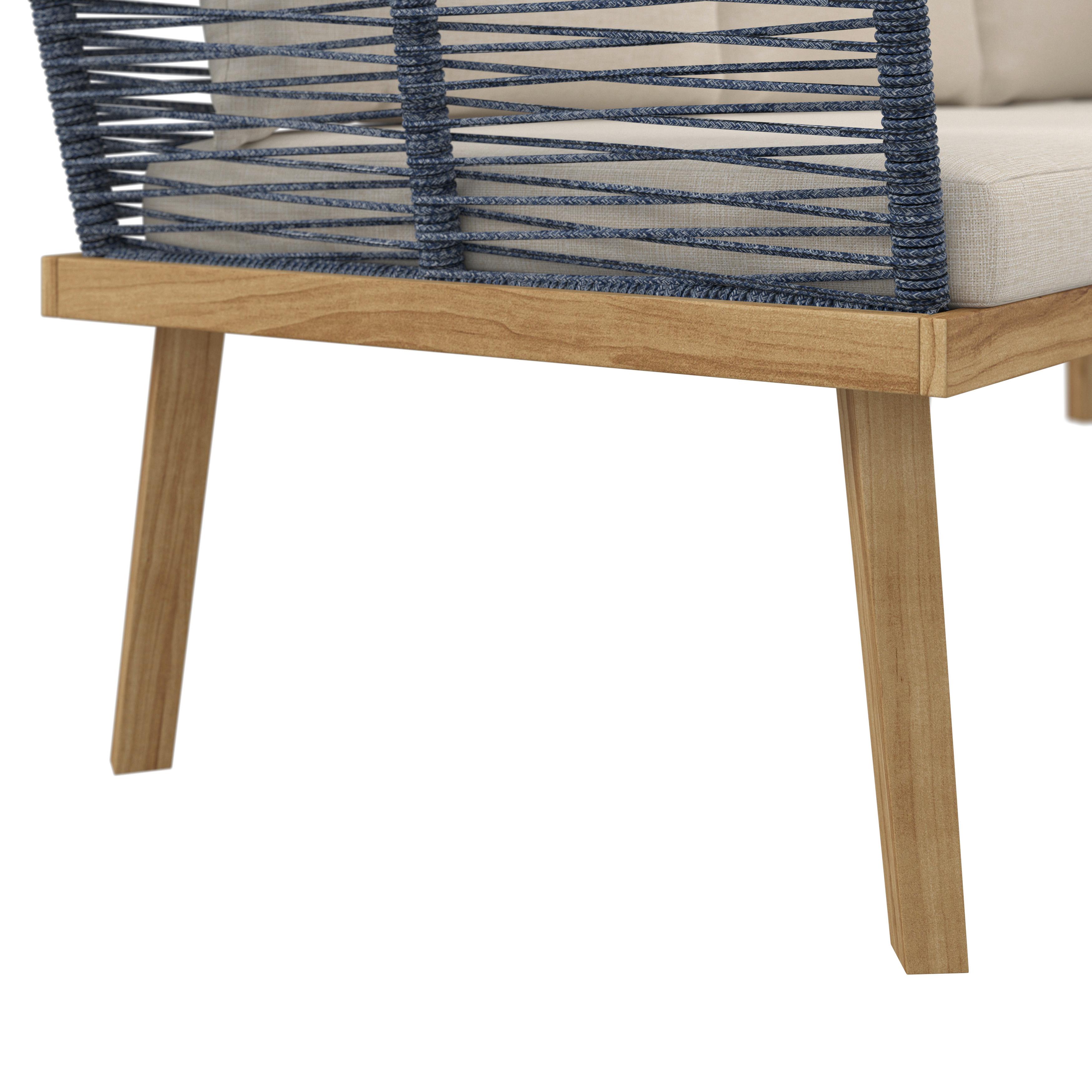 LOUNGESET JULINA - akaciefärgad/cremefärgad, Modern, metall/trä (205/76/72cm) - Bessagi Garden