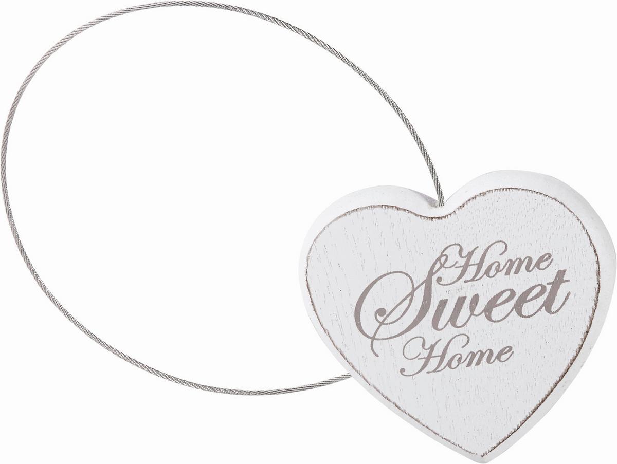 Dekorativni Kavelj Za Zaveso Sweet Home - rjavosiva/bela, Romantika, kovina/les (8cm) - Modern Living