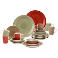 SERWIS OBIADOWO-ŚNIADANIOWY COLORFUL COUNTRY - zielony/czerwony, Basics, ceramika - Landscape