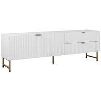 KOMODA NISKA EDINBURGH 57A - biały/kolor złoty, Design, materiał drewnopochodny/tworzywo sztuczne (179/61/41cm) - MID.YOU