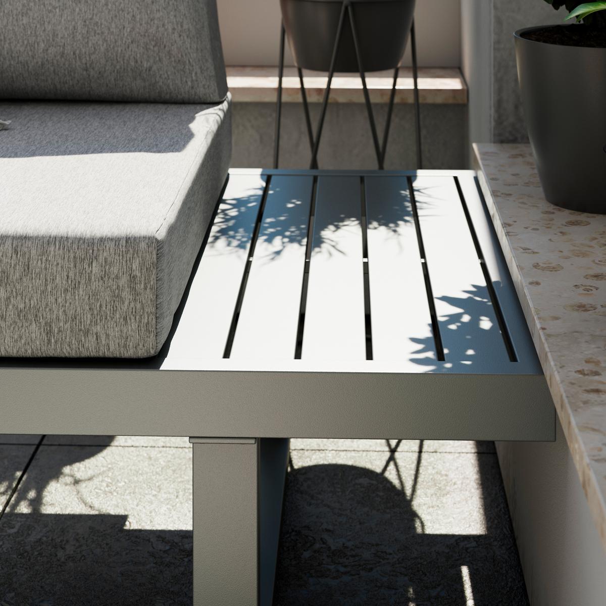 KOMPLET MEBLI TARASOWYCH JESSE - szary, Modern, metal (176/71/75cm) - Mömax