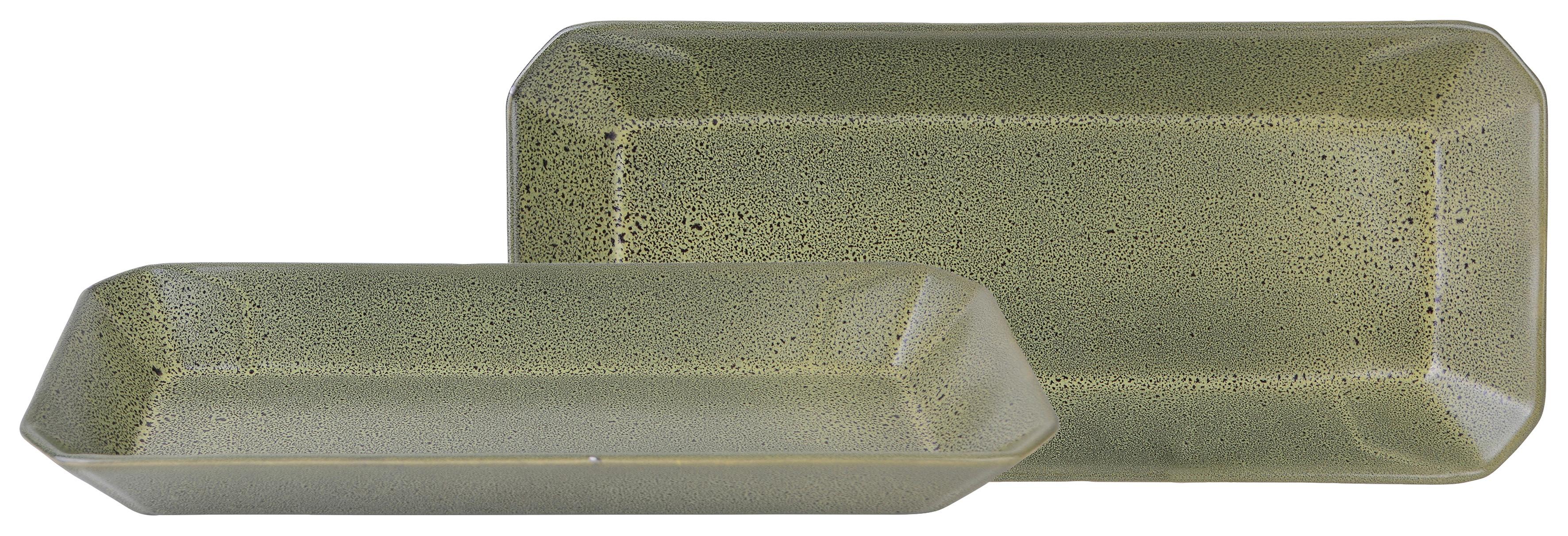 Set Podstavkov Street Tray Kebab, 2-Delni - zelena, Basics, keramika (13/30cm) - Creatable
