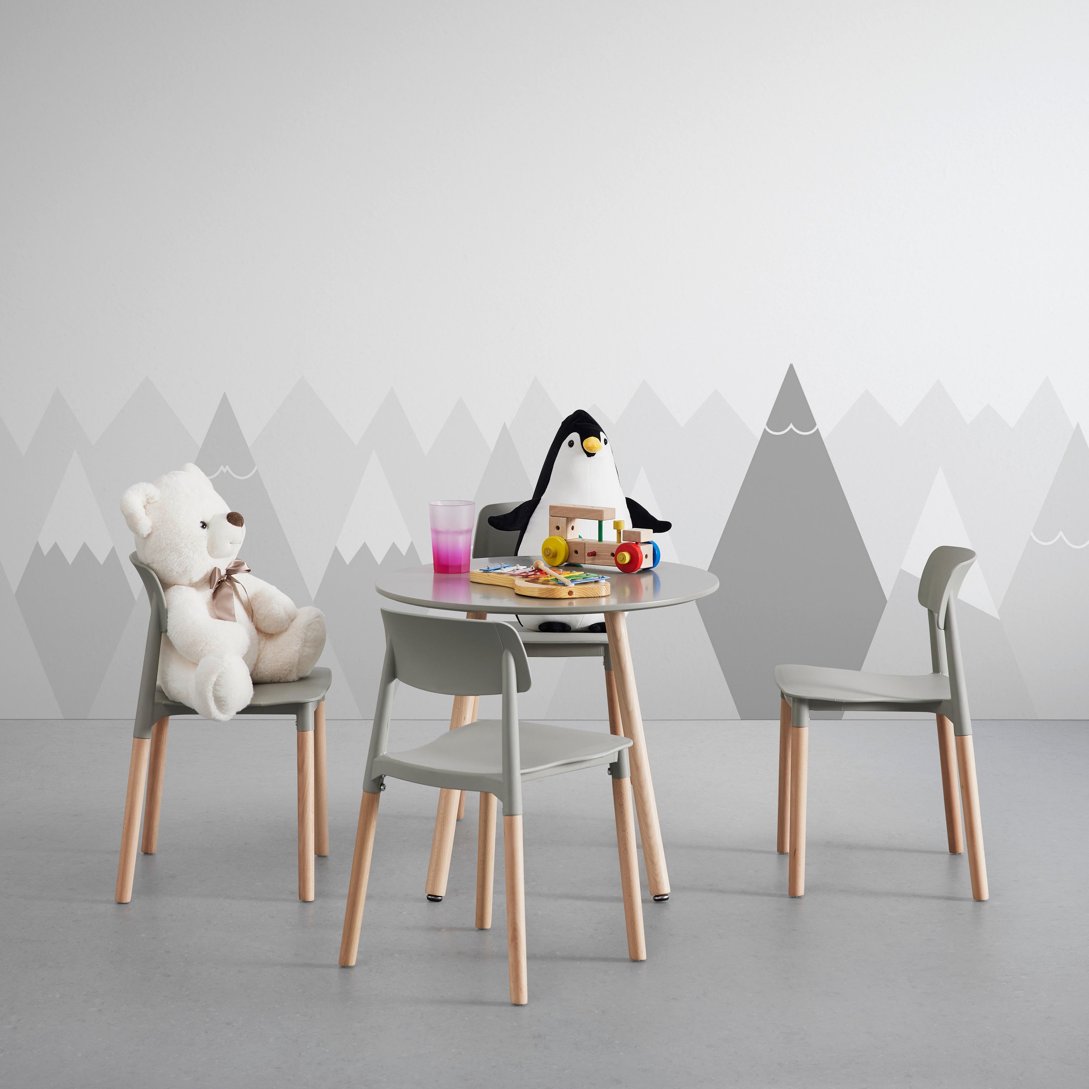 Kindersitzgruppe Dessy Hellgrau Kunststoff/Holz - Hellgrau, MODERN, Holz/Kunststoff (60/34,5/48/53/60/31cm) - Bessagi Kids