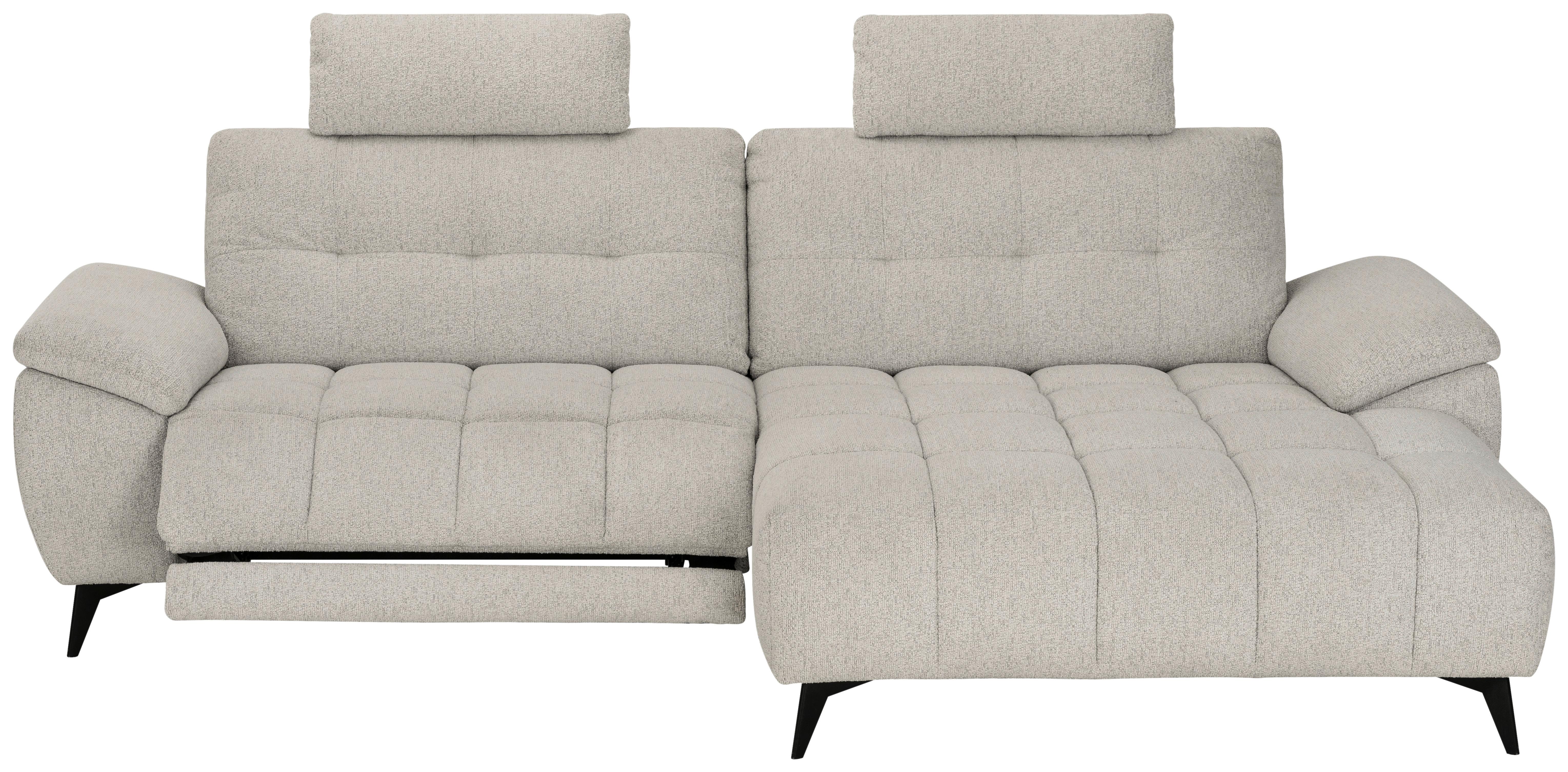 Wohnlandschaft Venice Weiss - Weiss/Schwarz, Modern, Holz/Textil (268/107/156cm) - Premium Living