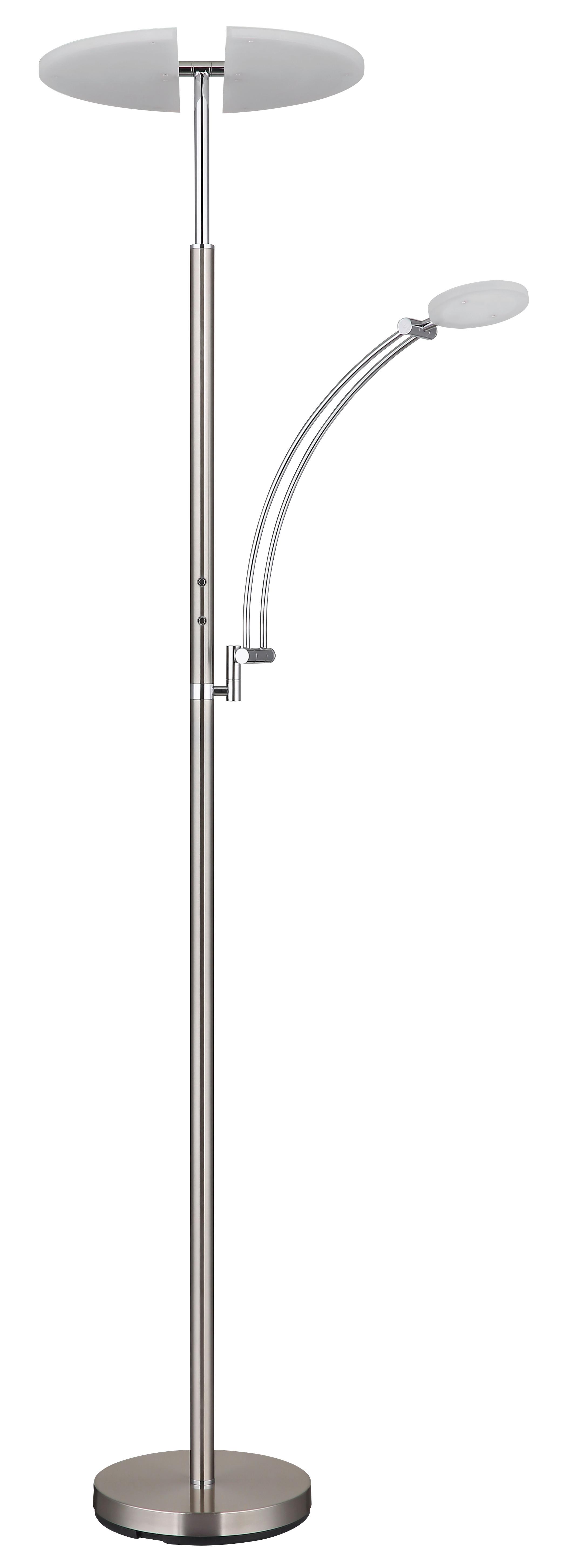 Led Podna Svjetiljka Boja Nikla - bijela/boje nikla, Design, metal/plastika (80/40,5/183cm) - Globo