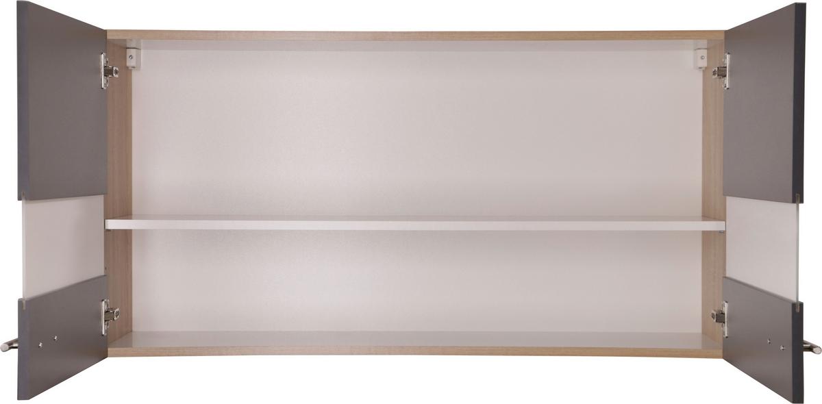 Kuhinjska Zgornja Omarica Merle, Barva Hrasta, Siva - srebrne barve/siva, Basics, kovina/steklo (110/56,1/34,6cm) - Respekta