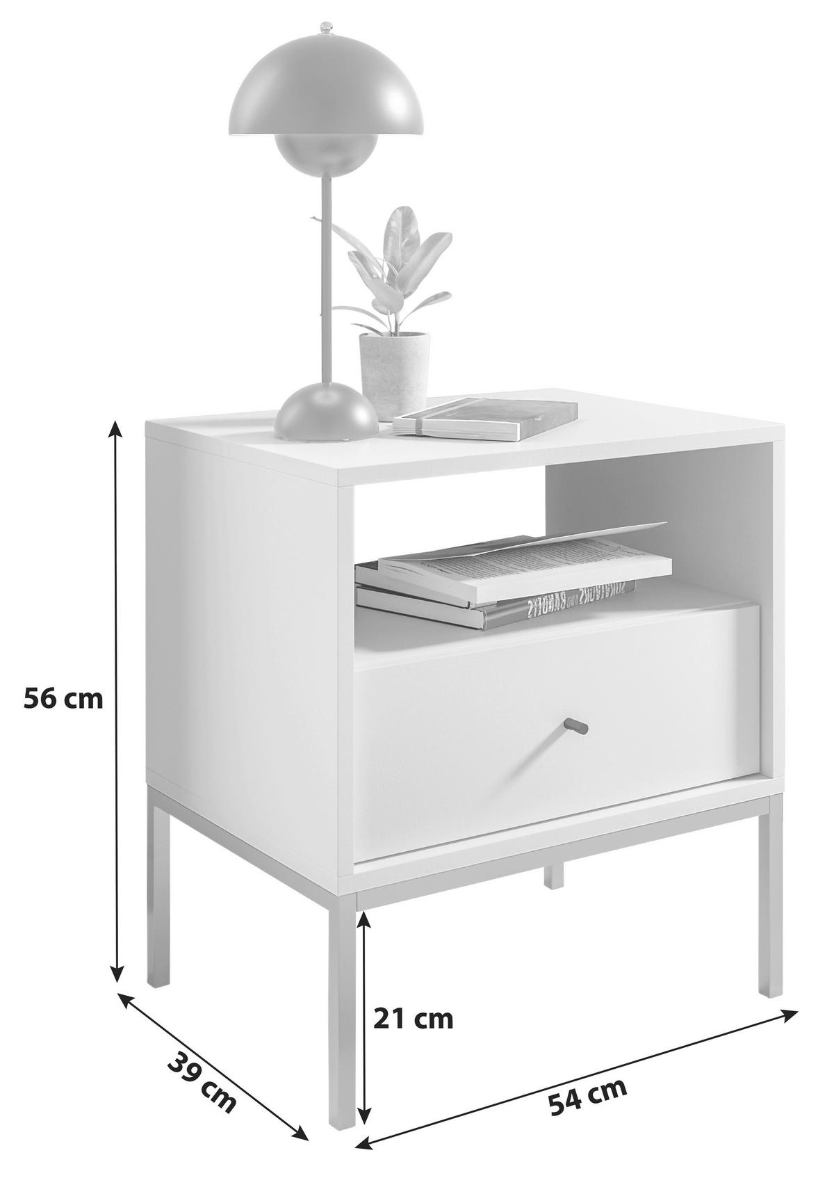 SZAFKA NOCNA INES - czarny/kolor grafitowy, Modern, materiał drewnopochodny/metal (54/56/39cm) - MID.YOU