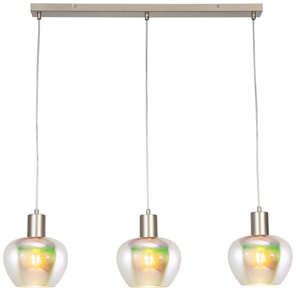 Hängeleuchte Reni Champagnerfarben max.120 Watt - Champagner/Transparent, MODERN, Glas/Kunststoff (86/18/120cm)