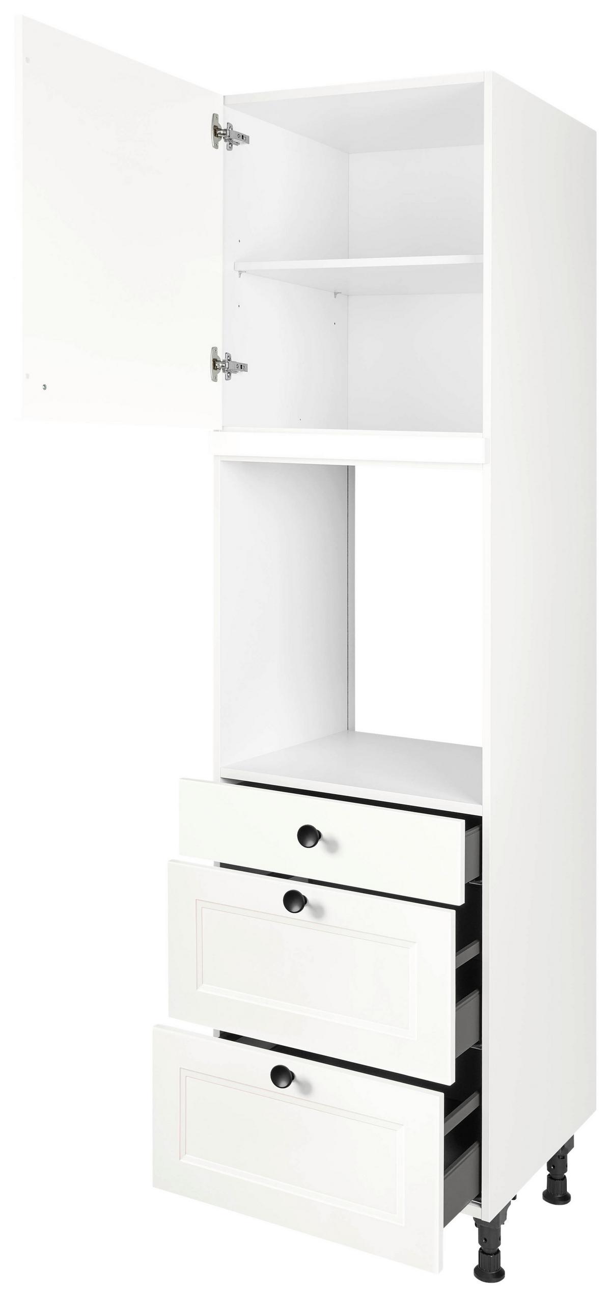 Geräteumbauschrank Cascada Weiß - Schwarz/Weiß, MODERN, Holzwerkstoff/Metall (60/216,6/58cm) - Nobilia