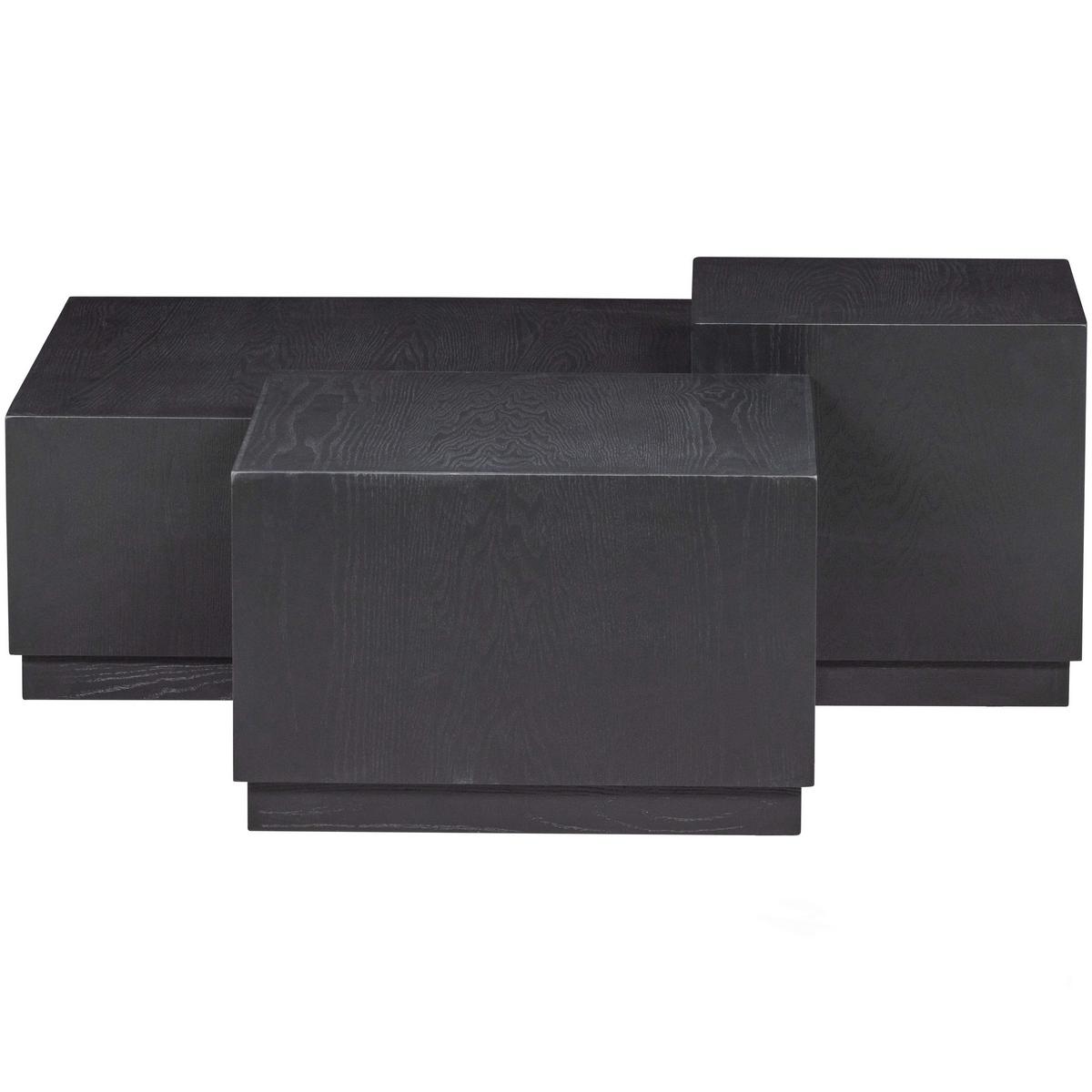 Beistelltisch PIM 3-tlg. Schwarz - Schwarz, Design, Holzwerkstoff - Livetastic