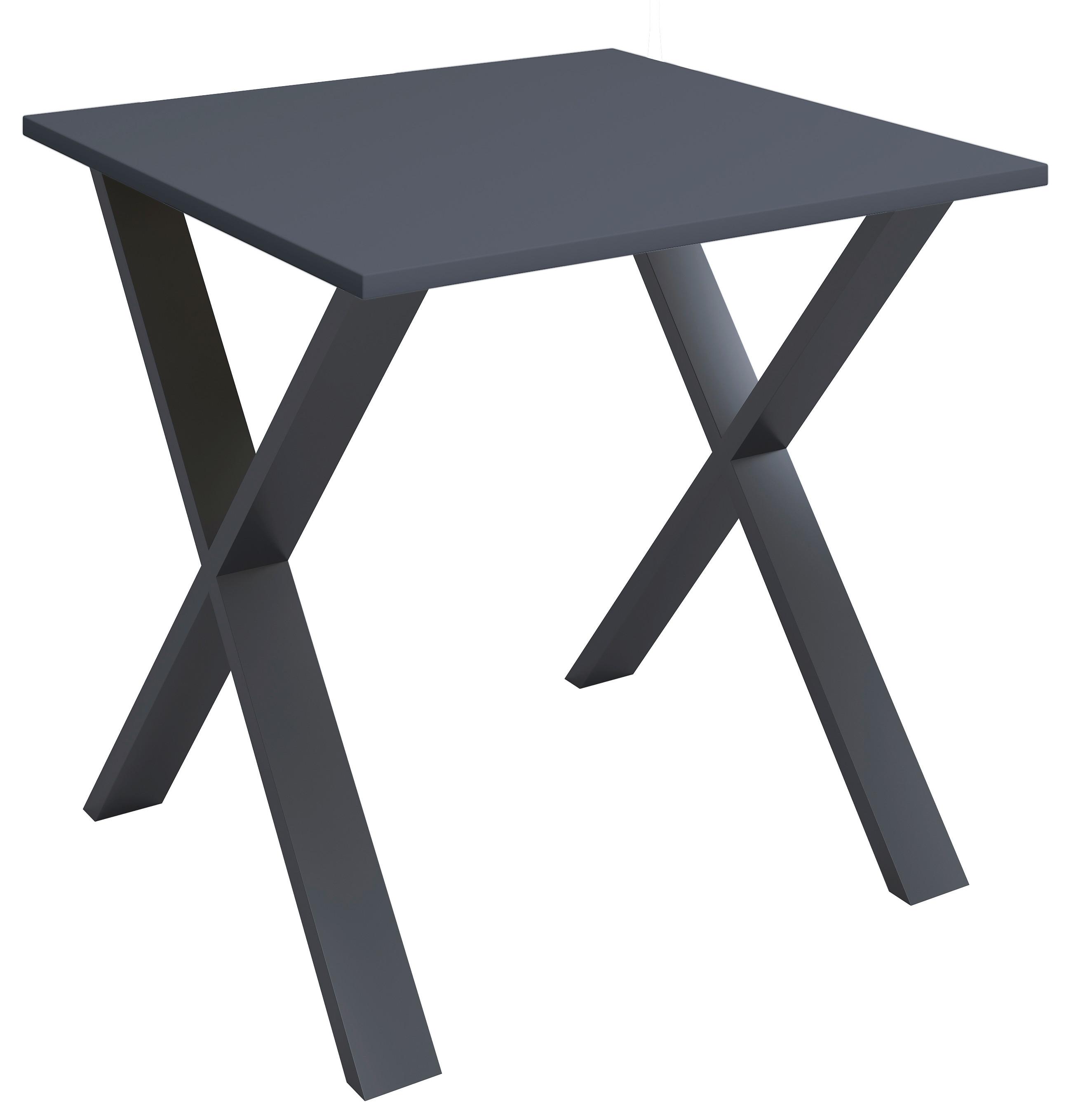 Schreibtisch Lona - Anthrazit/Silberfarben, Design, Holzwerkstoff/Metall (80/80/76cm) - MID.YOU