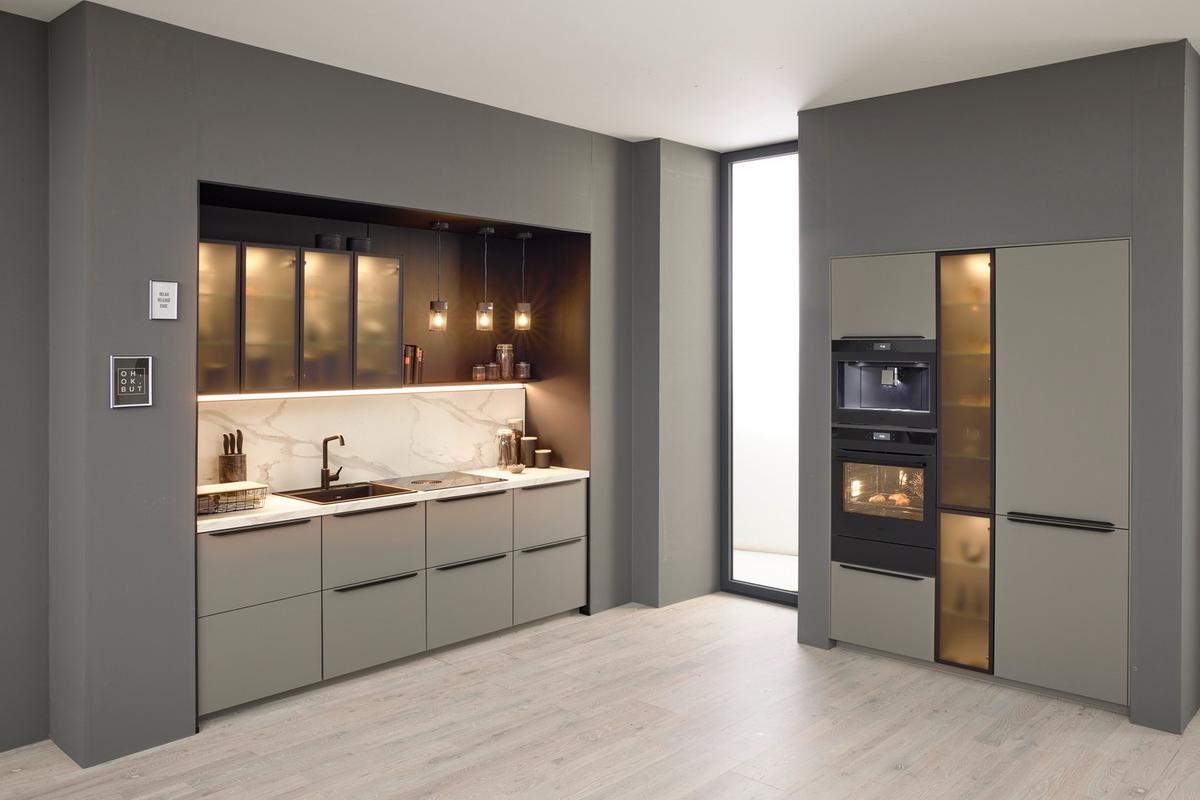 Beépíthető Konyha Easy Touch Szürke Színben - taupe, Modern (153/242cm) - Nobilia