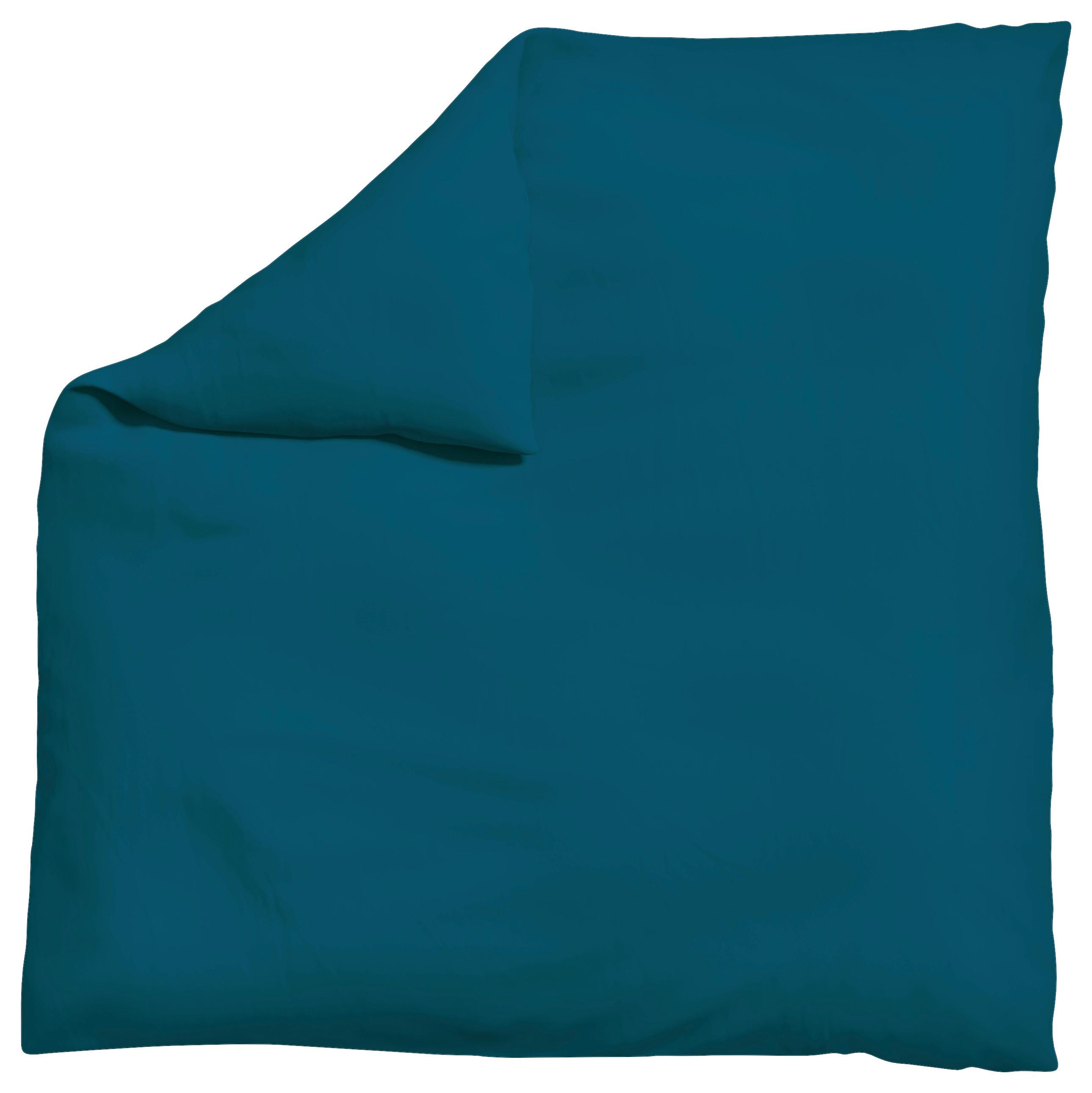 Bettdeckenbezug Woven Satin Petrol ca. 200x200cm - Petrol, Basics, Textil (200/200cm) - Schlafgut