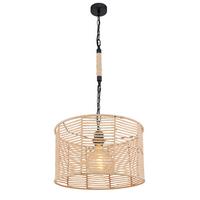 Viseča Svetilka 15672h1 Halia - črna/rjava, Natur, kovina/naravni materiali (40/120cm) - Globo