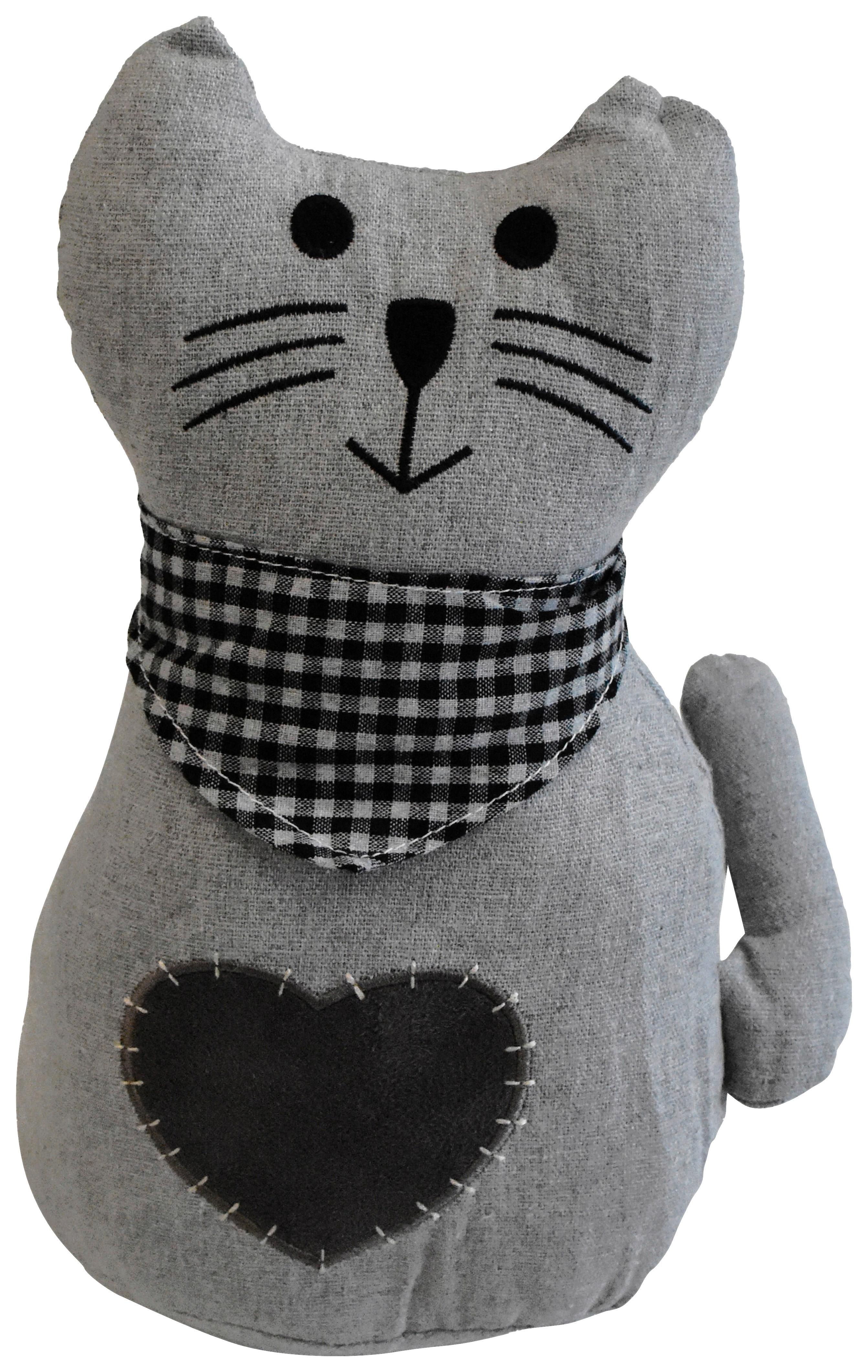 Opritor pentru ușă KITTY - bej/gri, Konventionell, textil (20/25cm) - Modern Living