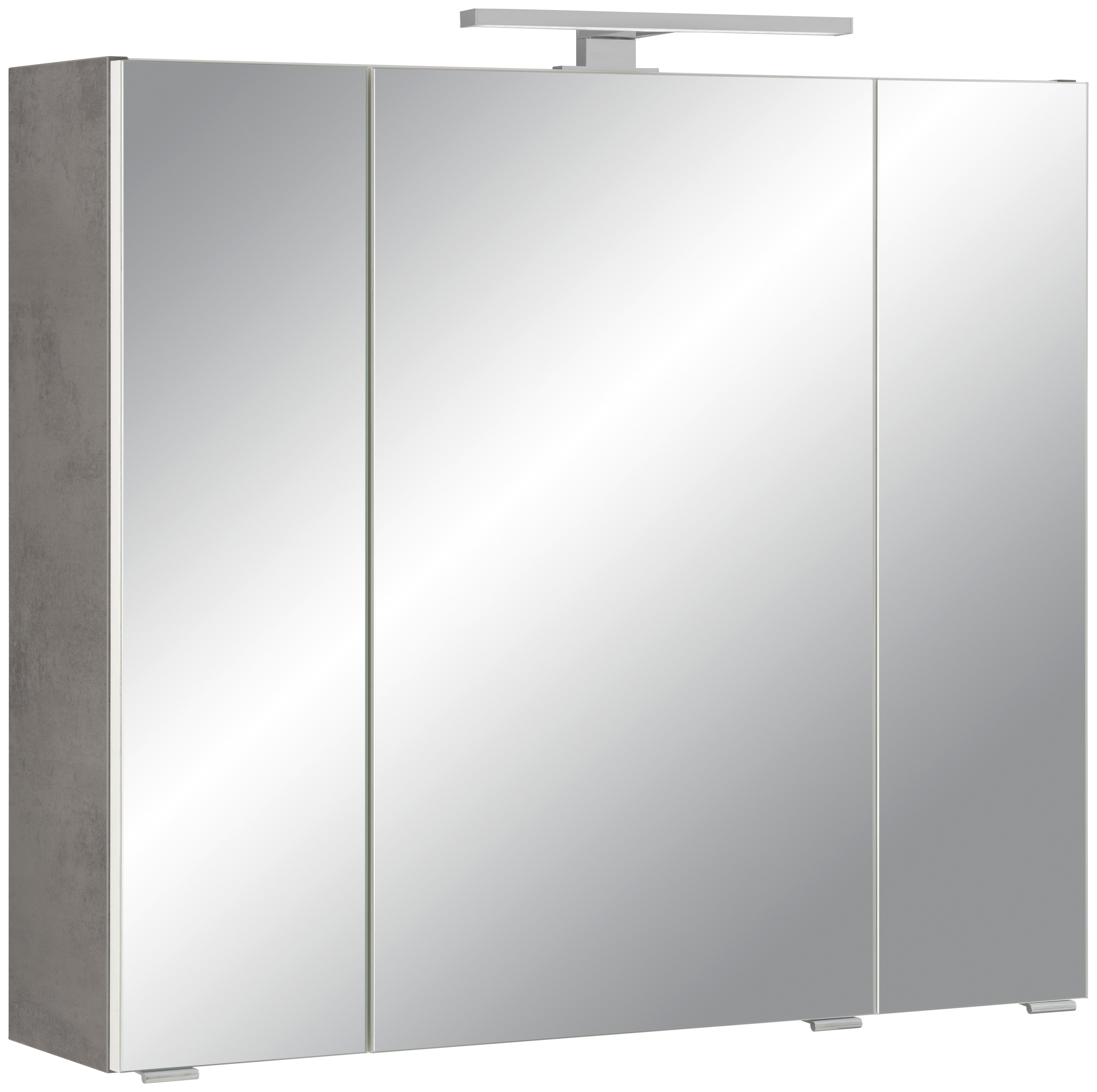 Dulap cu oglindă Carin - gri închis, Modern, sticlă/material pe bază de lemn (80/70/20cm) - Mömax