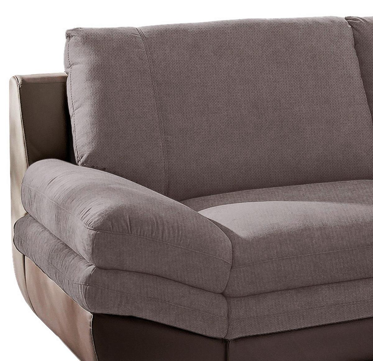 Wohnlandschaft "Nardo" , dunkelbraun - Taupe/Chromfarben, MODERN, Textil/Metall (264/221cm) - MID.YOU