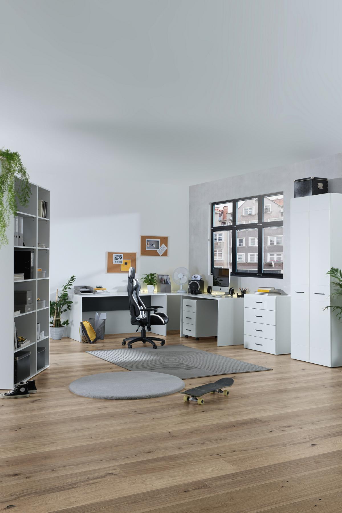 REGAŁ AVANTI - antracytowy/biały, Basics, materiał drewnopochodny/tworzywo sztuczne (75/103,8/40cm) - MID.YOU