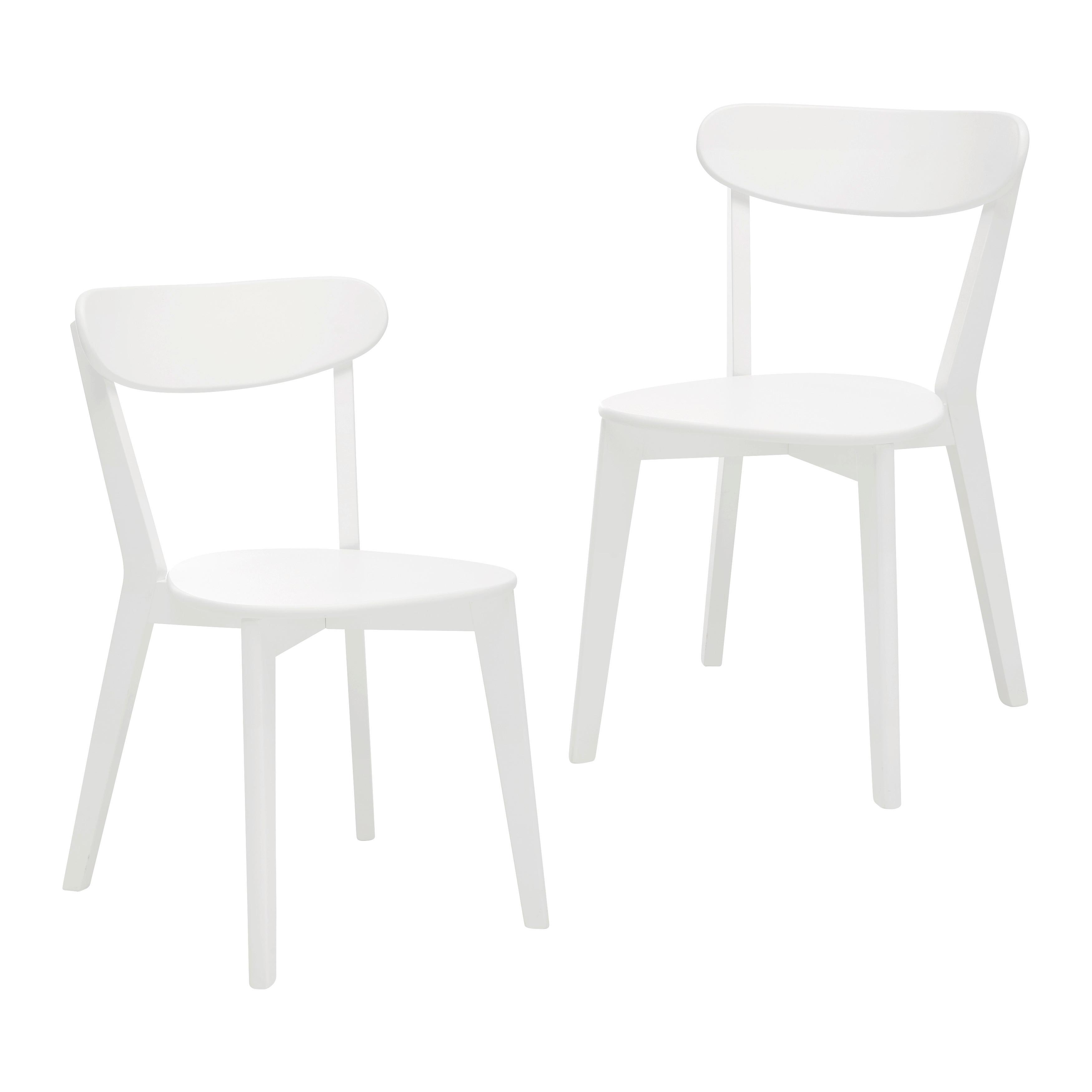 ZESTAW KRZESEŁ LORCA - biały, Modern, drewno (45/79/52cm) - Bessagi Home