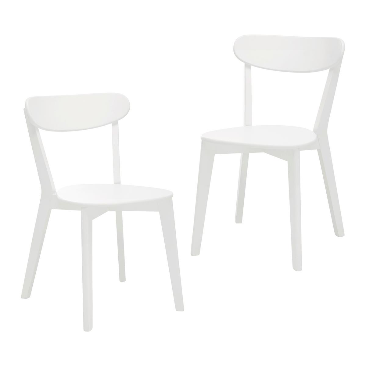 ZESTAW KRZESEŁ LORCA - biały, Modern, drewno (45/79/52cm) - Bessagi Home