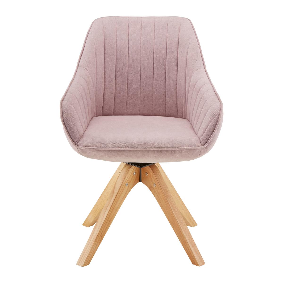 Karosszék Leonie - rózsaszín/tölgyfa, Modern, textil/fa (60/84/61cm) - Modern Living