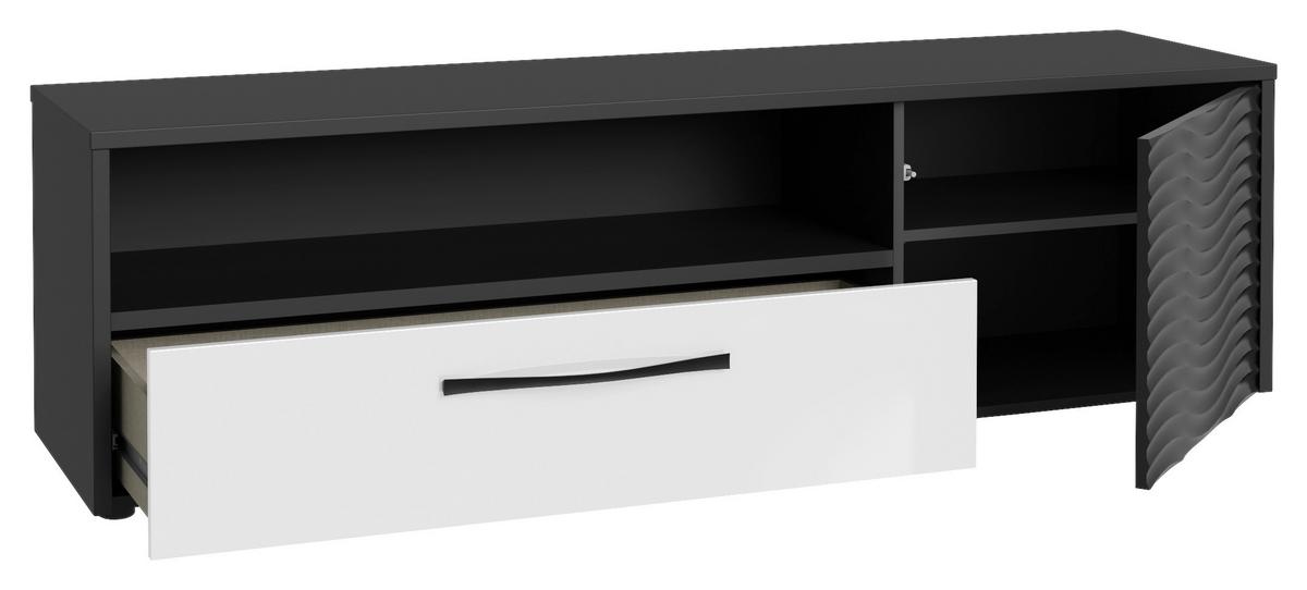 Tv-element Karlshamn - črna/bela, Moderno, kovina/umetna masa (164,2/47,2/42cm) - Mömax
