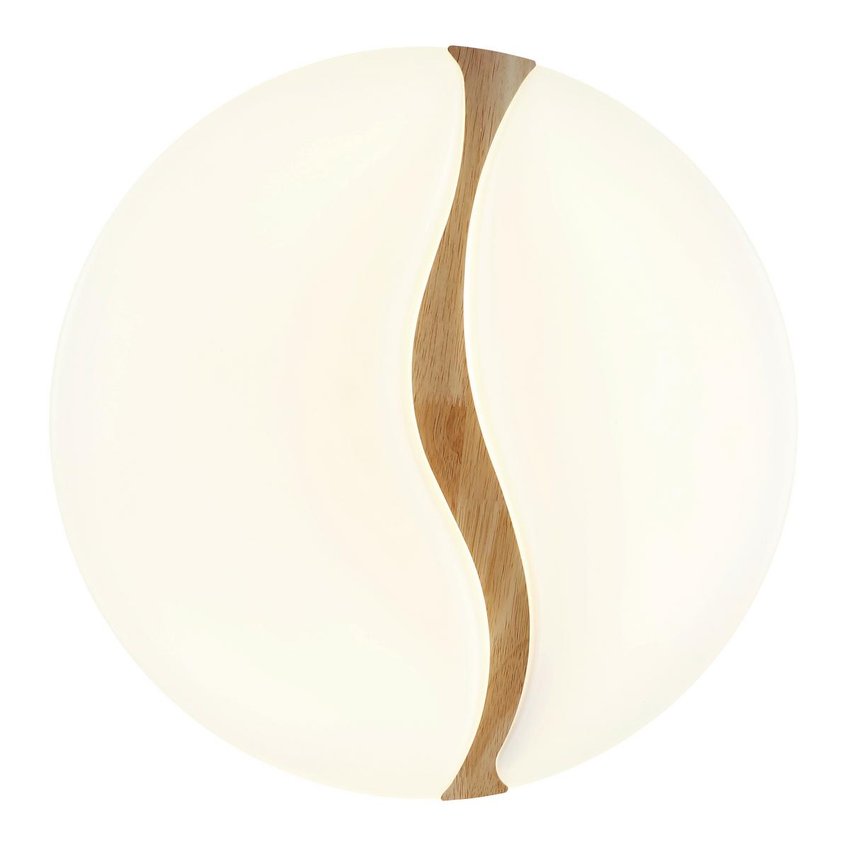 LED-DECKENLEUCHTE 41790-18 LETICIA - Weiss/Braun, Basics, Holz/Kunststoff (33/7cm) - Globo