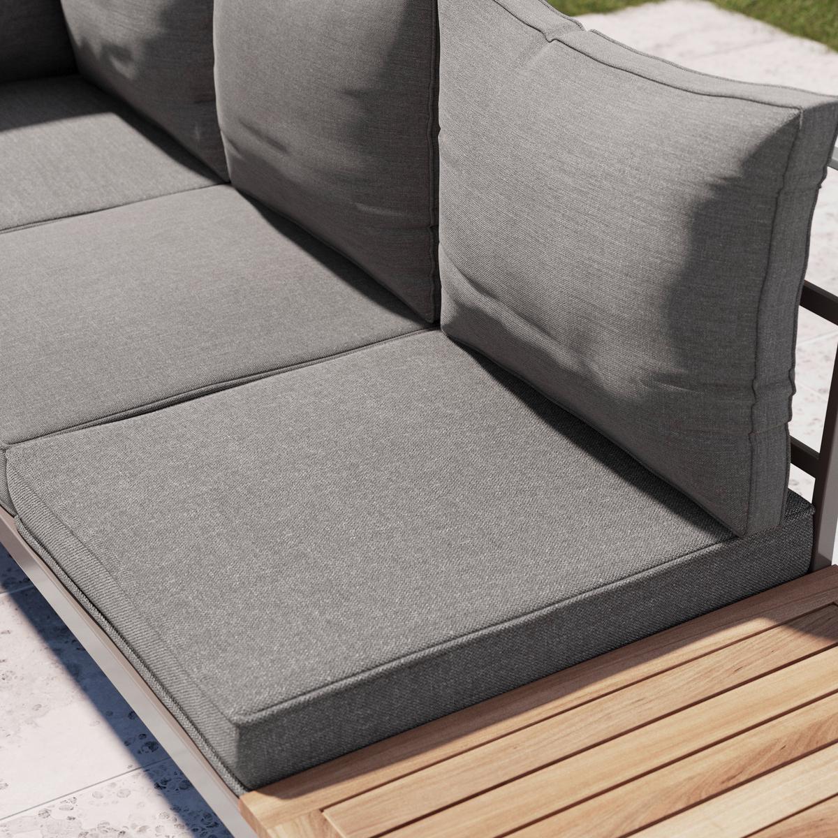 Gartenlounge-set Lia Braun Aus Akazienholz - Graubraun/Akaziefarben, Modern, Holz/Metall (138/77/207cm) - Mömax