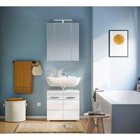 Kopalnica Linus, Bela, 2-Delna - srebrne barve/bela, Moderno, umetna masa/steklo (60/182/34cm) - MID.YOU