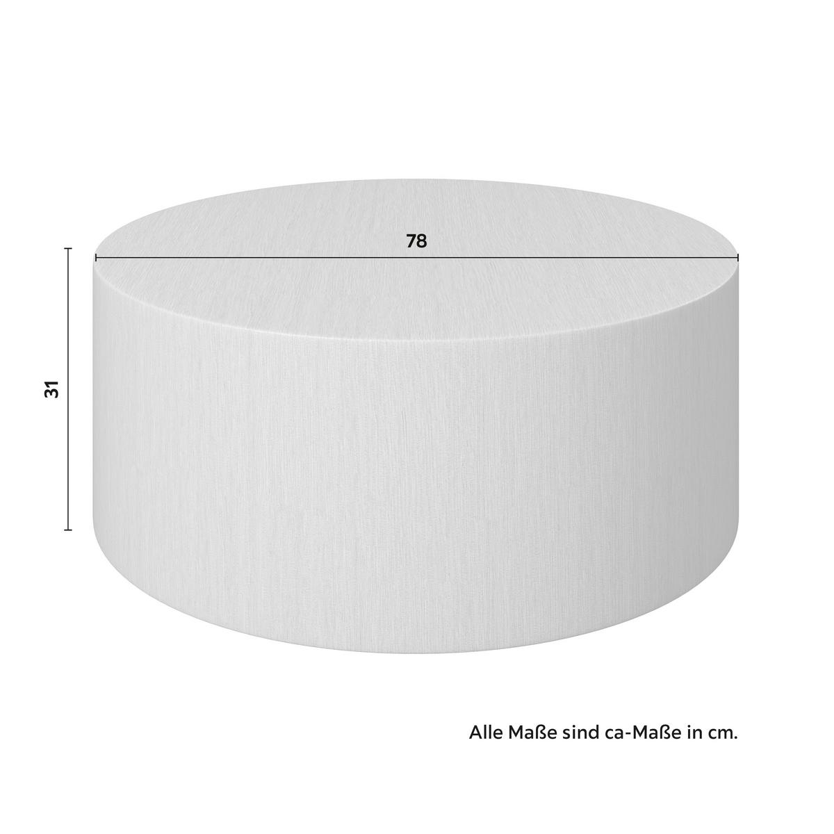 Couchtisch Lucy Eichefarben MDF rund - Eichefarben, MODERN, Holz/Holzwerkstoff (78/31cm) - Bessagi Home