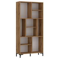 Regal Ricko, Bela, Barva Hrasta - barve hrasta/bela, Trend, leseni material (91,5/198/40cm)