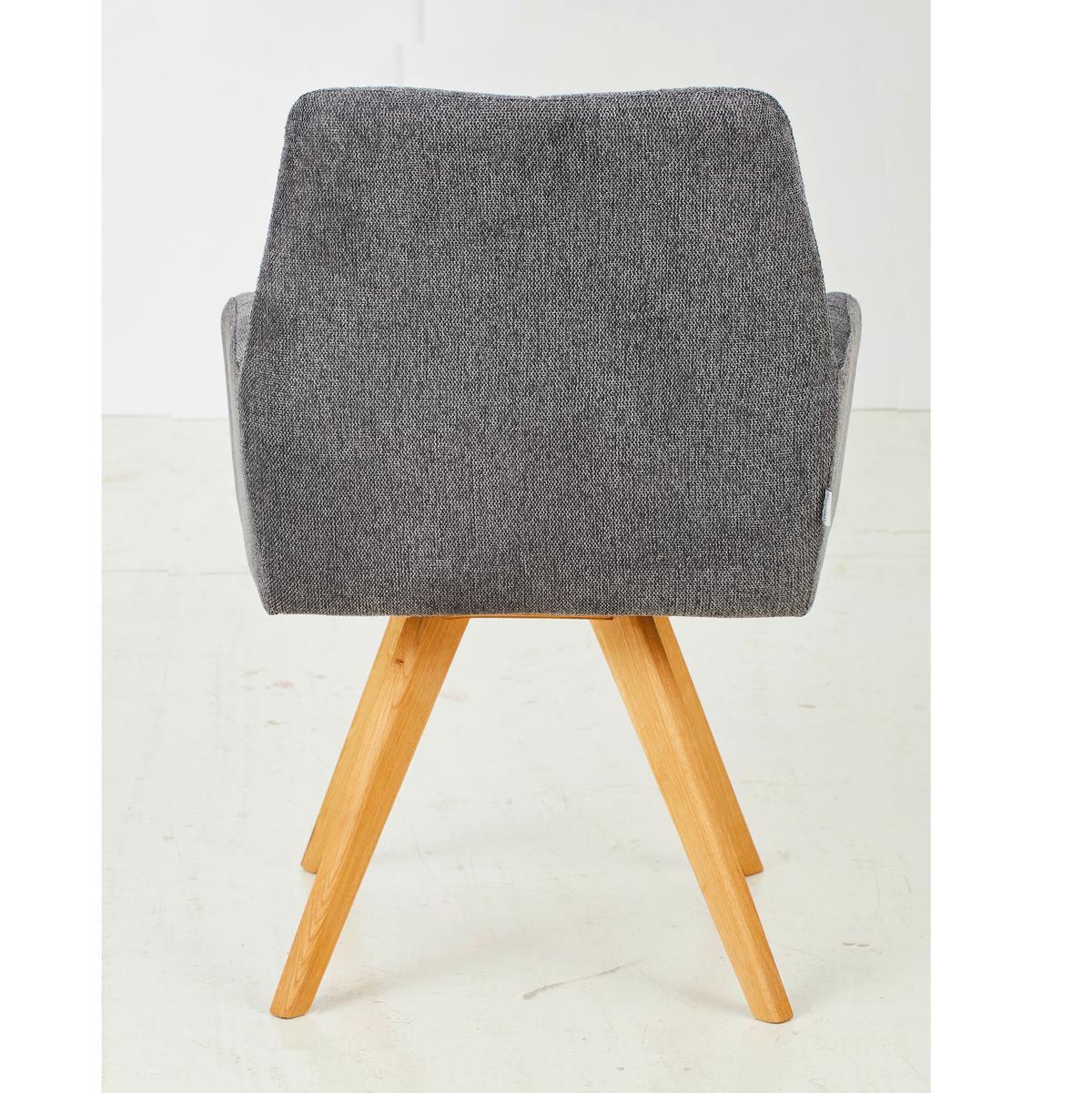 KRZESŁO Z PODŁOKIETNIKAMI PISA - kolor dębowy/antracytowy, Konventionell, drewno/tkanina (62/87,5/68,5cm) - Linea Natura