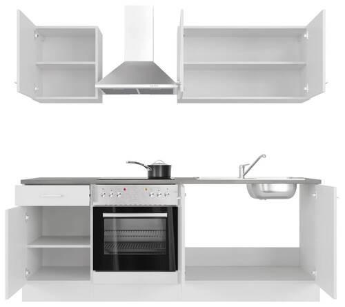 Kuhinjski Blok Lucca - bela/barve aluminija, Moderno, umetna masa/leseni material (210cm) - FlexWell