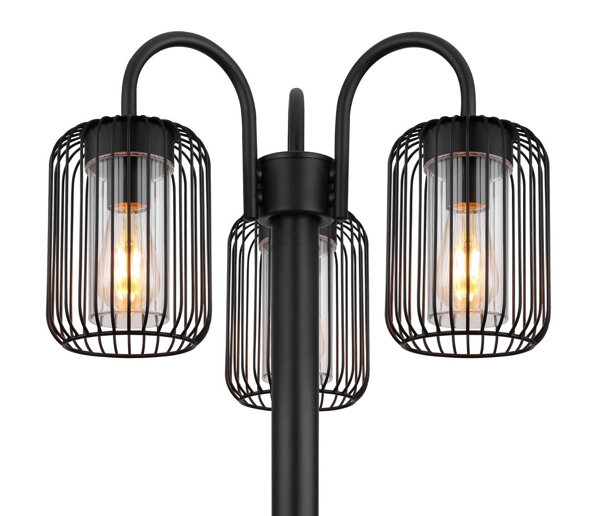 AUSSENLEUCHTE 31986-3 IP44 - Klar/Schwarz, Basics, Kunststoff/Metall (48,5/180cm) - Globo