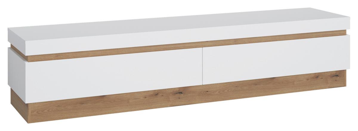 Tv Komoda Calabria - bijela/boje hrasta, Trend, drvni materijal (201,2/43,5/45cm) - Modern Living