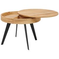 Klubska Miza Dallas, Barva Hrasta - črna/naravne barve, Moderno, kovina/leseni material (70/56cm) - Mömax