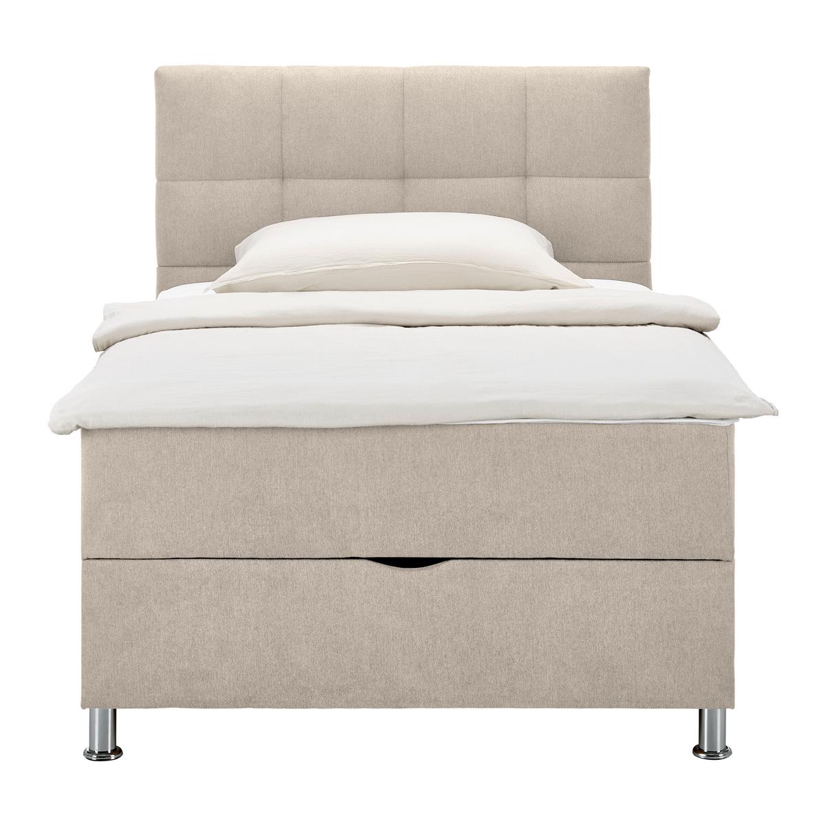 Boxbett Oviedo Beige ca. 140x200cm - Beige, KONVENTIONELL, Textil/Metall (140/200cm) - Based