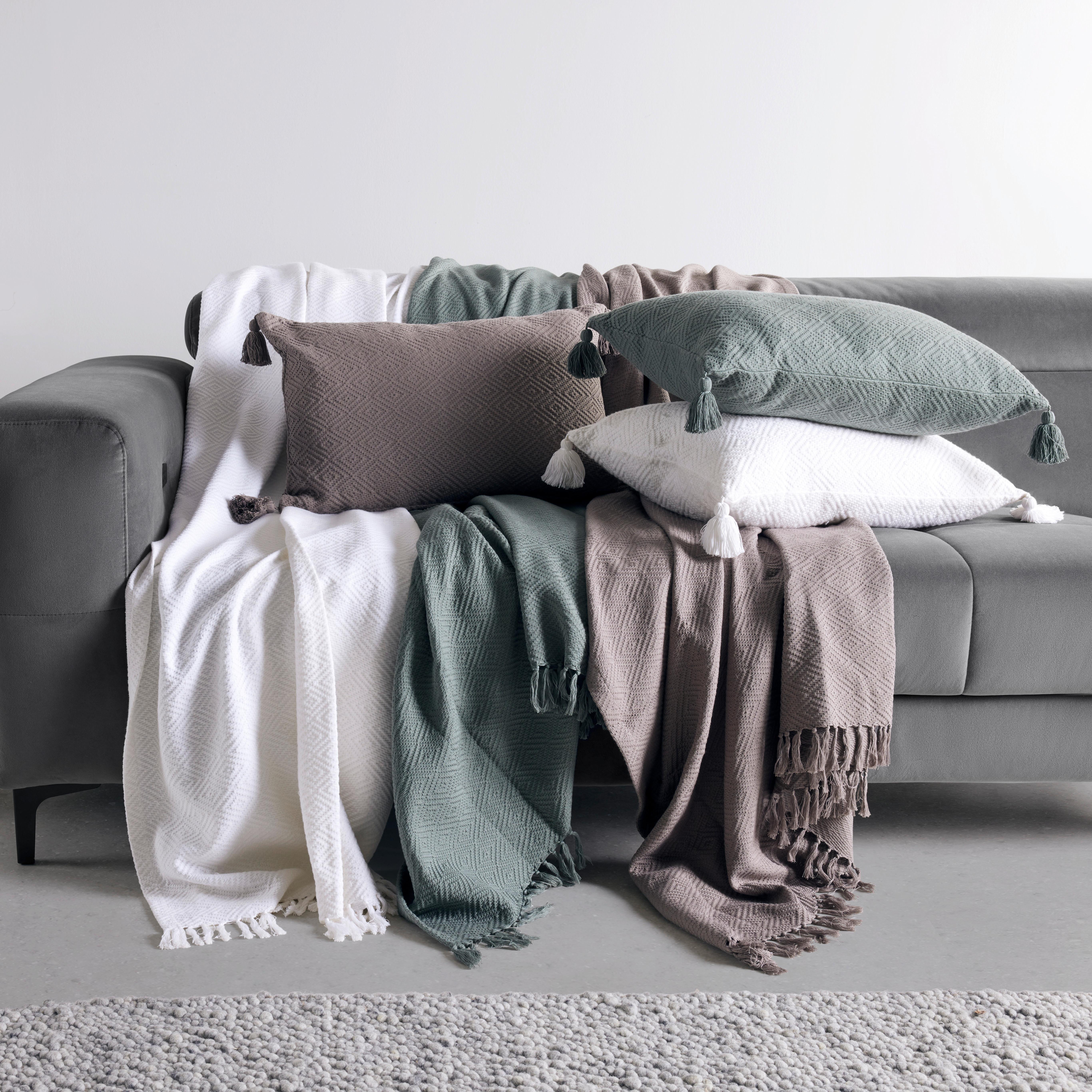 Zierkissen Frieda Rauchblau ca. 40x60cm - Blau, Modern (40/60cm) - Modern Living