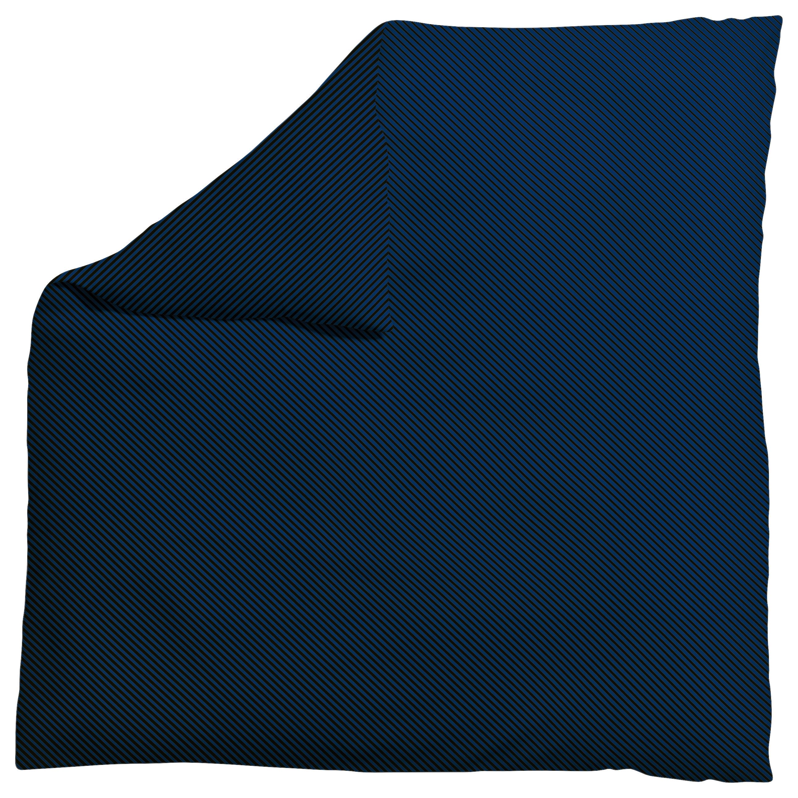 Bettdeckenbezug Woven Satin Schwarz/Blau ca. 200x200cm - Schwarz/Dunkelblau, Basics, Textil (200/200cm) - Schlafgut